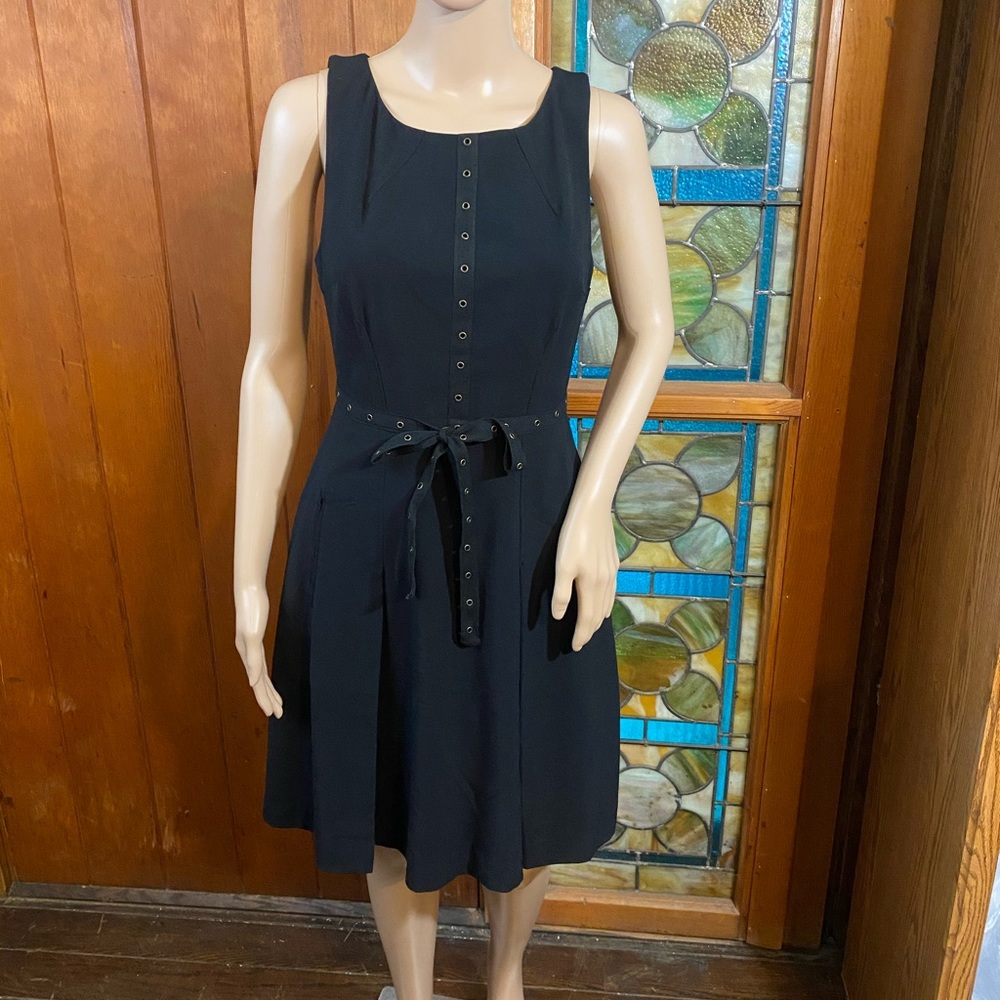 Tracy Reese Grommet Detailed Black Dress